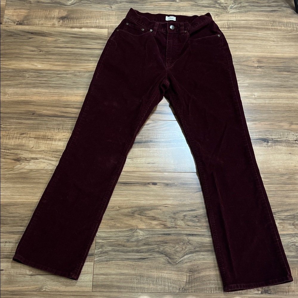 L.L. Bean Women’s Maroon Corduroy Trousers Sz 4R ( W25x L30) - Picture 1 of 8